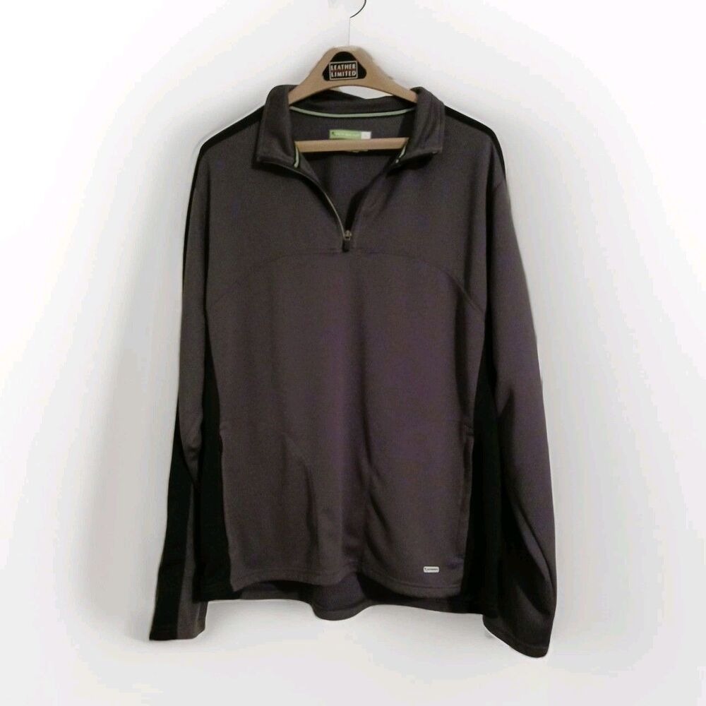 Tek Gear Gray Quarter Zip Men's XL Long Sleeve Shirt Pullover